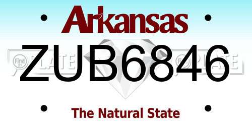 ZUB6846 Arkansas License Plate