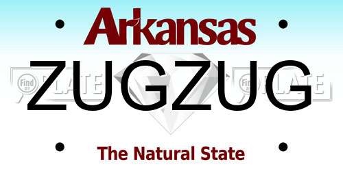 ZUGZUG Arkansas License Plate