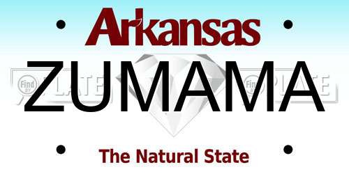 ZUMAMA Arkansas License Plate