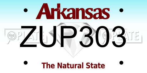 ZUP303 Arkansas License Plate