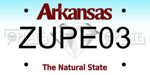 ZUPE03 Arkansas License Plate