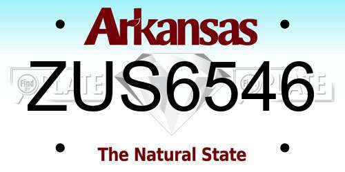 ZUS6546 Arkansas License Plate