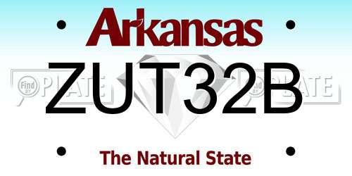 ZUT32B Arkansas License Plate
