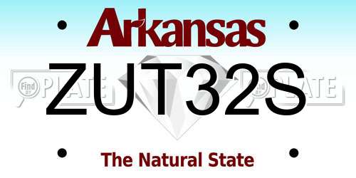 ZUT32S Arkansas License Plate