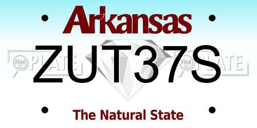 ZUT37S Arkansas License Plate