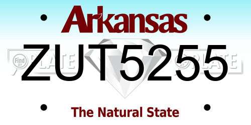ZUT5255 Arkansas License Plate