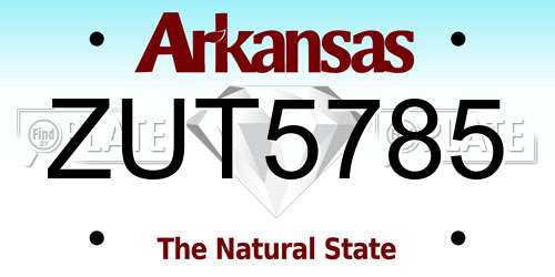 ZUT5785 Arkansas License Plate