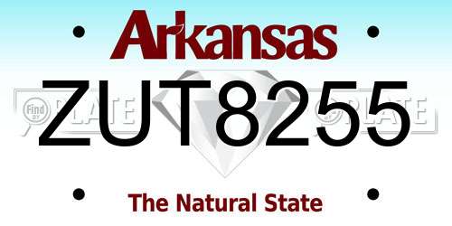 ZUT8255 Arkansas License Plate