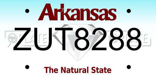 ZUT8288 Arkansas License Plate