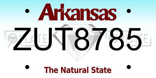 ZUT8785 Arkansas License Plate