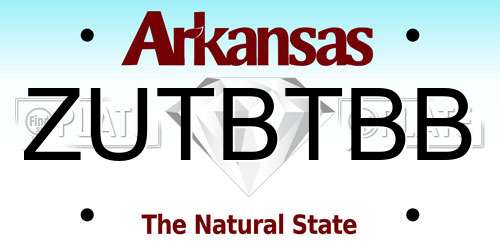 ZUTBTBB Arkansas License Plate