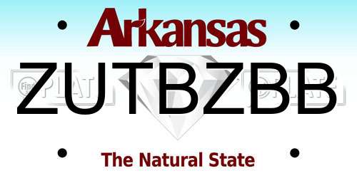ZUTBZBB Arkansas License Plate