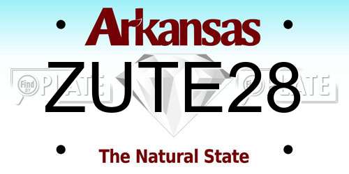 ZUTE28 Arkansas License Plate