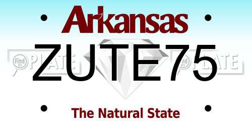ZUTE75 Arkansas License Plate