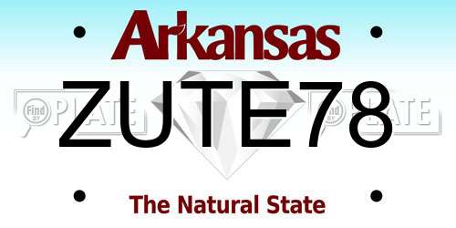 ZUTE78 Arkansas License Plate