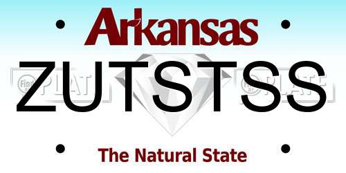 ZUTSTSS Arkansas License Plate