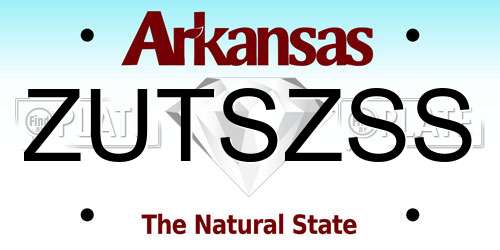 ZUTSZSS Arkansas License Plate