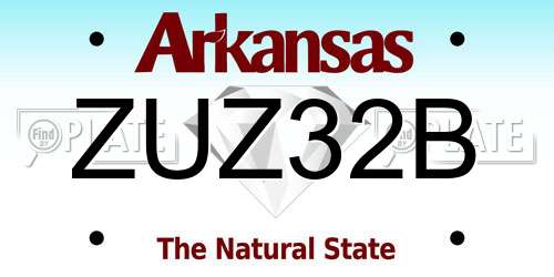ZUZ32B Arkansas License Plate