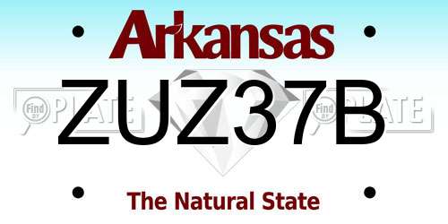 ZUZ37B Arkansas License Plate