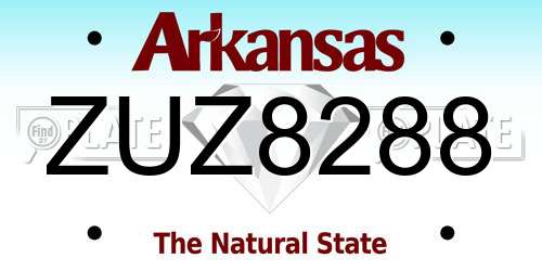 ZUZ8288 Arkansas License Plate