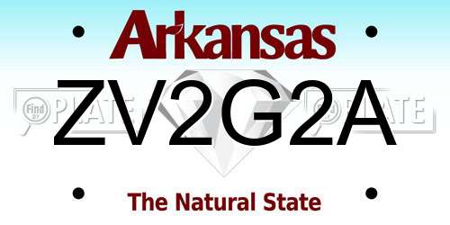 ZV2G2A Arkansas License Plate