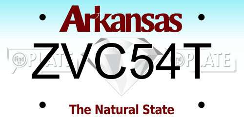 ZVC54T Arkansas License Plate