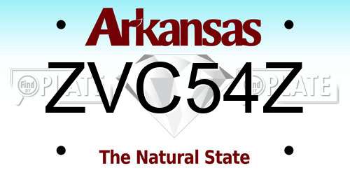 ZVC54Z Arkansas License Plate