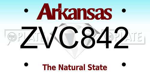 ZVC842 Arkansas License Plate