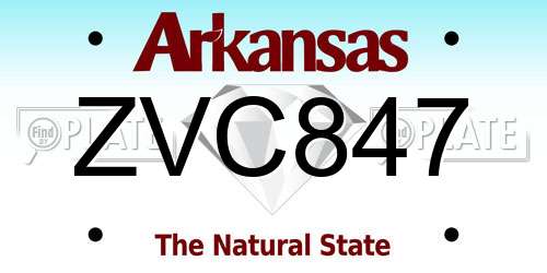 ZVC847 Arkansas License Plate