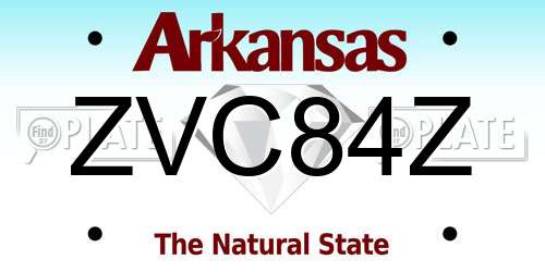ZVC84Z Arkansas License Plate