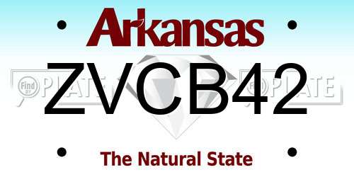 ZVCB42 Arkansas License Plate