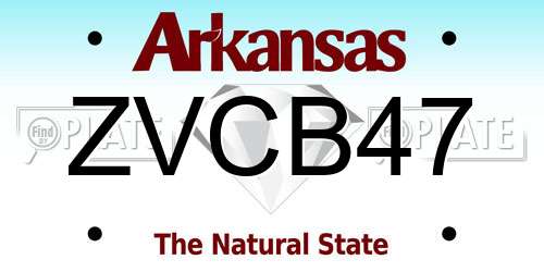 ZVCB47 Arkansas License Plate