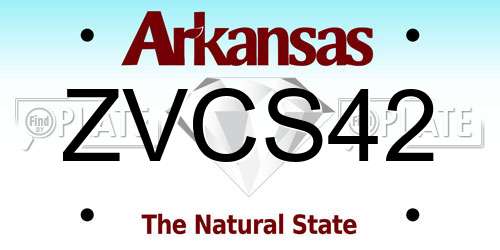 ZVCS42 Arkansas License Plate