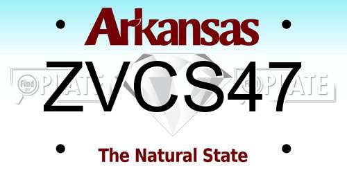 ZVCS47 Arkansas License Plate