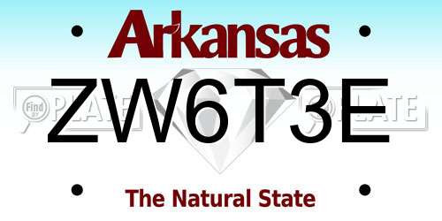 ZW6T3E Arkansas License Plate