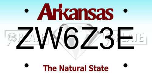ZW6Z3E Arkansas License Plate
