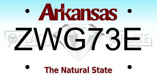 ZWG73E Arkansas License Plate