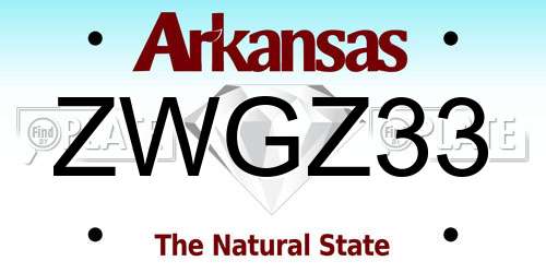 ZWGZ33 Arkansas License Plate