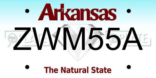ZWM55A Arkansas License Plate