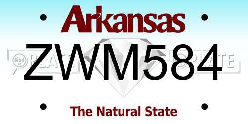 ZWM584 Arkansas License Plate