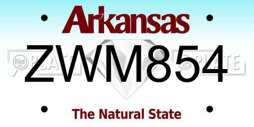 ZWM854 Arkansas License Plate