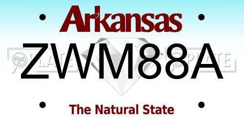ZWM88A Arkansas License Plate