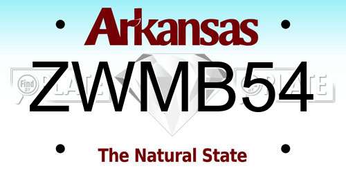ZWMB54 Arkansas License Plate