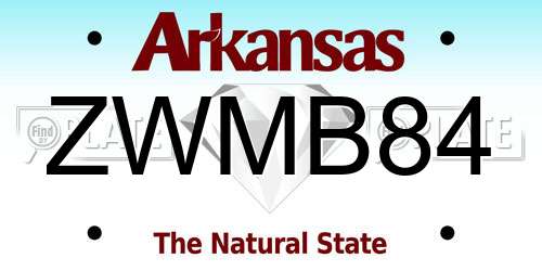 ZWMB84 Arkansas License Plate