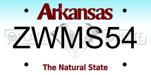 ZWMS54 Arkansas License Plate
