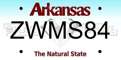 ZWMS84 Arkansas License Plate