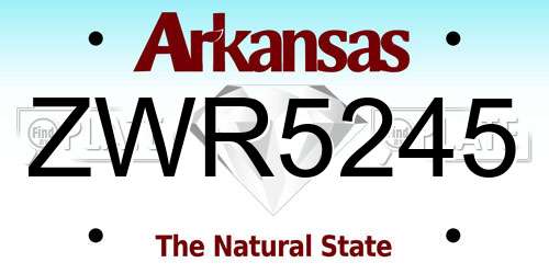 ZWR5245 Arkansas License Plate