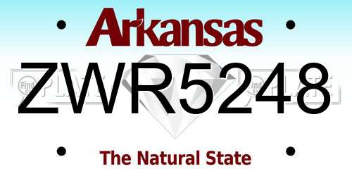 ZWR5248 Arkansas License Plate