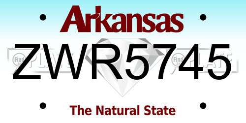 ZWR5745 Arkansas License Plate