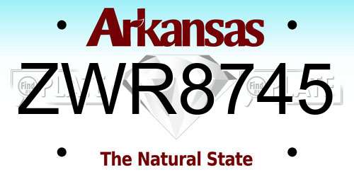 ZWR8745 Arkansas License Plate